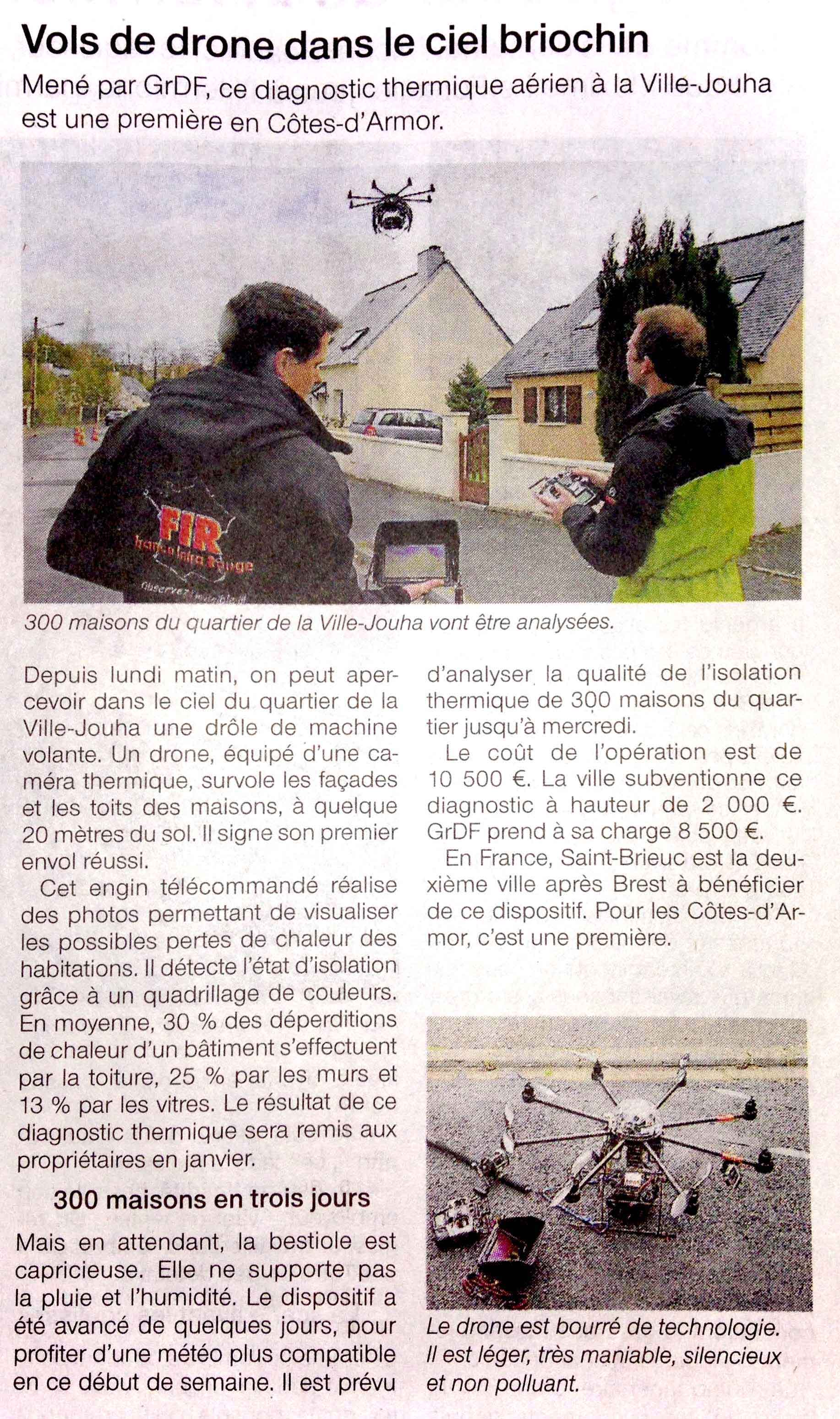 Article sur l'inspection aérinne par drone de la ville de St brieuc