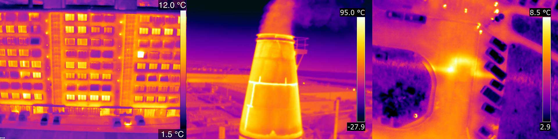 Différents exemple de thermogramme suite à une inspection thermique