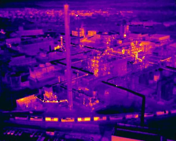 Inspection thermographique aérienne de la centrale industrie