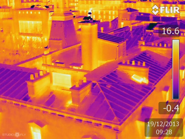 thermographie du toit de la mairie de Paris