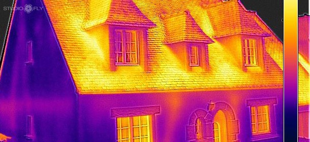 thermographie par drone d'une habitation