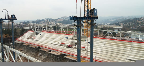 photos aériennes tribune stade Geoffroy Guichard