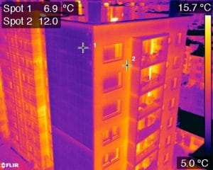 Thermogramme bâtiment par inspection drone