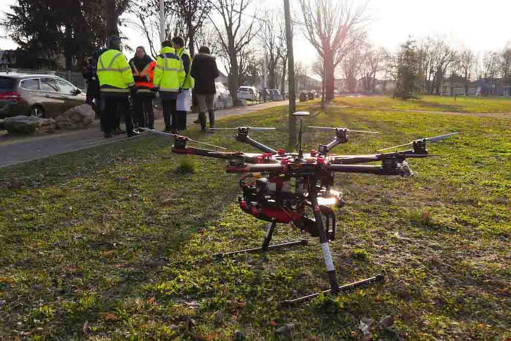 Drone au sol pour thermographie de réseau de chaleur