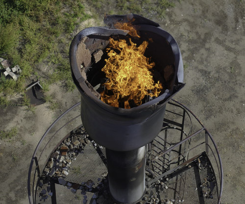 Inspection de torchère en activité par drone