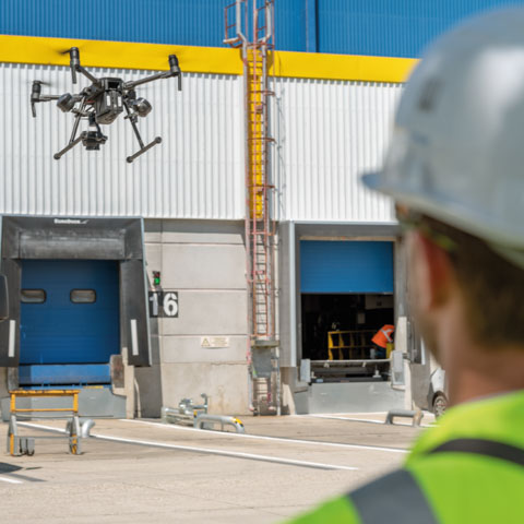 Insepction sécurisée par drone d'un bâtiment