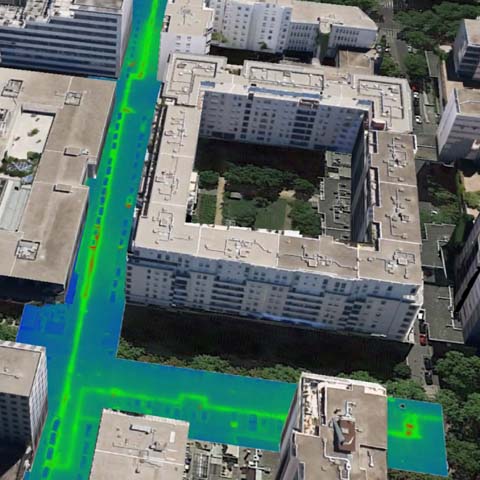 Thermographie d'une réseau de chaleur sur un model 3D