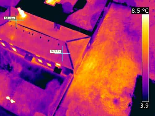 Analyse thermique sur toiture de bâtiment, Rhone