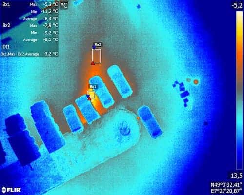 Thermogramme pour l'entretien d'un réseau de chaleur, zone de parking