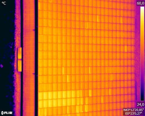 Thermogramme pour aider à l'optimisation de l'utilisation des panneaux solaires