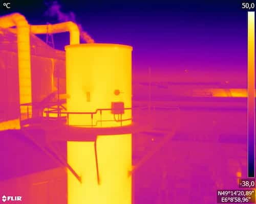 Exemple thermographie infrarouge, site industriel de hauteur