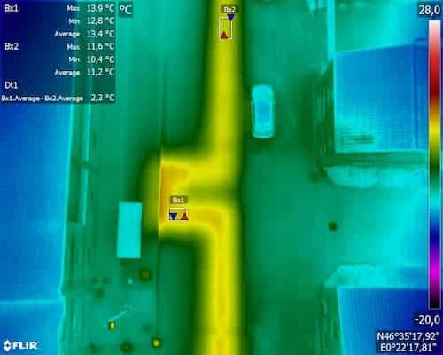 Thermogramme pour maintenance des réseaux de chaleur urbains, à Grenoble