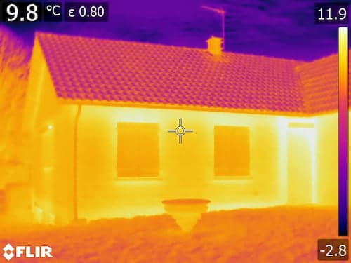 Aide pour l'optimisation énergétique, thermogramme de façade