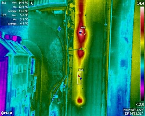 recherche-fuite-enjeux-solution Recherche de fuite, réseaux de chaleur, fuite importante sur un thermogramme