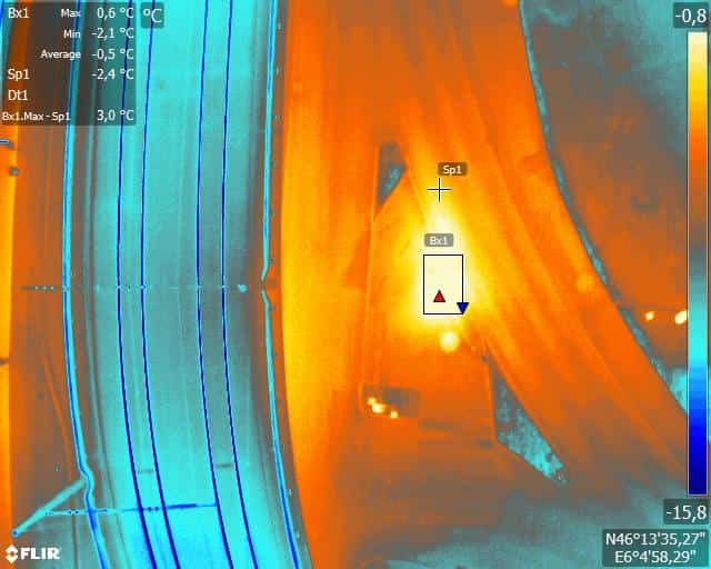 Avancées majeur en inspection, exemple de thermogramme sur un réseau de chaleur