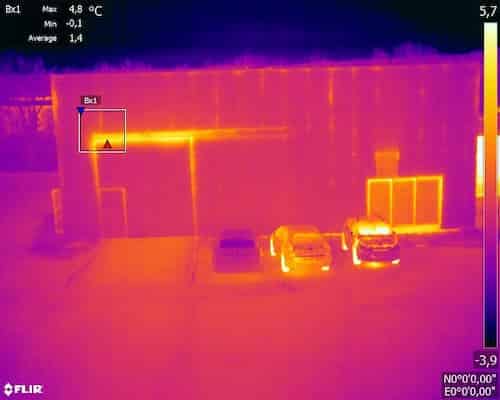 industrie de la construction, exemple de thermogramme de bâtiment