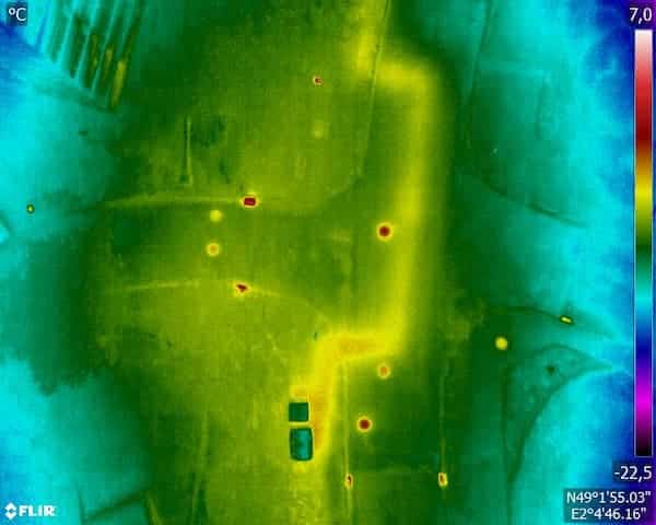 thermogramme de réseaux, plusieurs coudes dans le réseaux