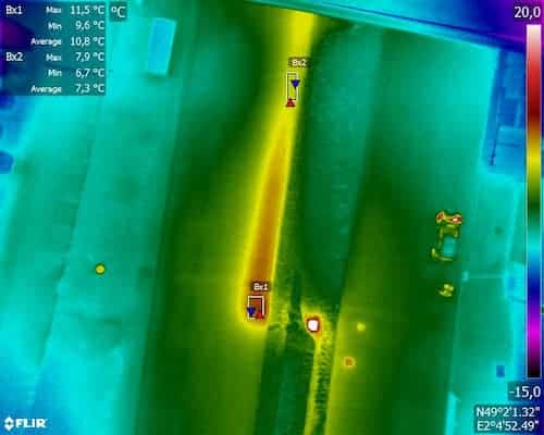 Traversée verticale d'une anomalie thermique sur un réseau de chaleur