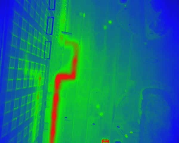 Inspection hivernal, thermogramme avec anomalies