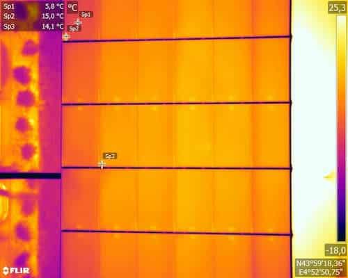 thermogramme, panneaux solaires, string défectueux